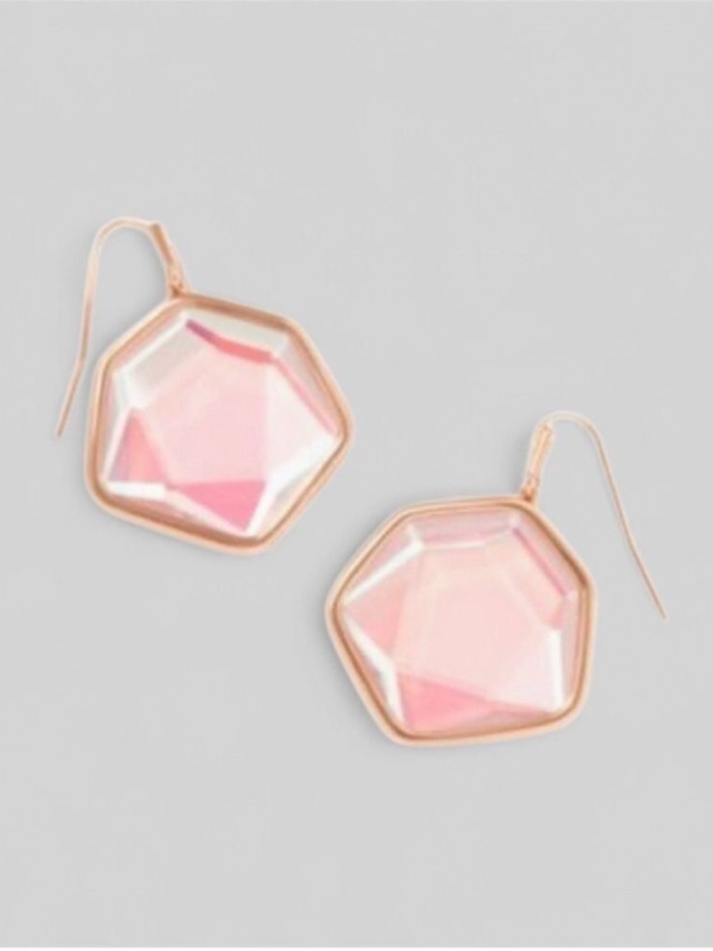 Kendra Scott Vanessa Pink Glass Drop Earrings Rose Gold NWT